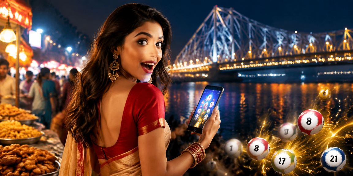 Payment and betting in Kolkata under festive night market lights